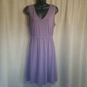Purple v-neck dress